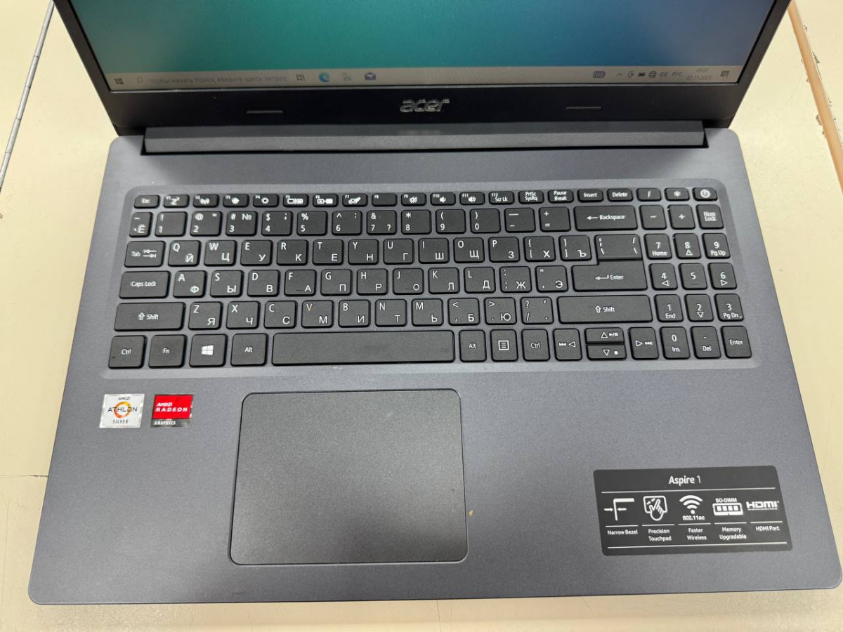 Ноутбук Acer Aspire 1; Silver 3050U, Radeon Vega 7, 4 Гб, 128 Гб, Нет