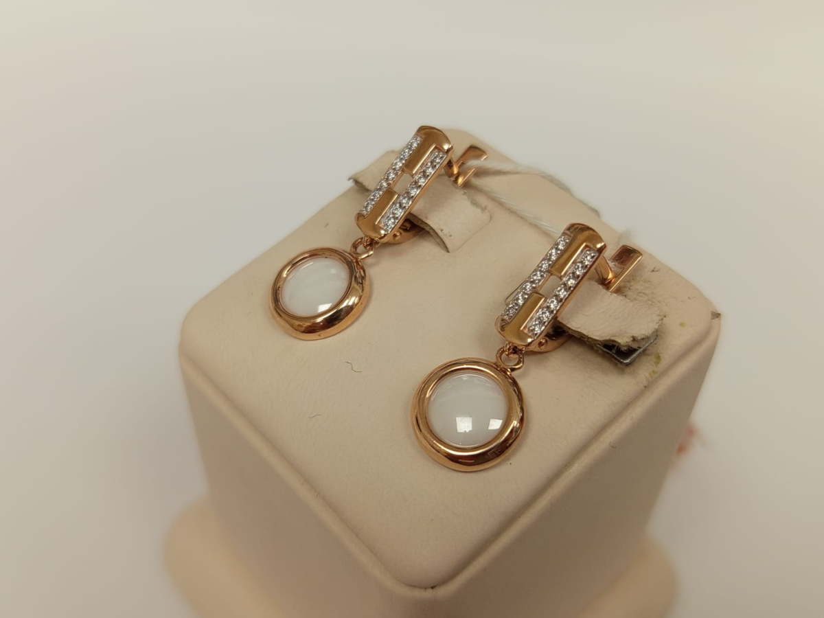 СКМИ585 СЕРЬГИ С КАМНЯМИ (Au 585)