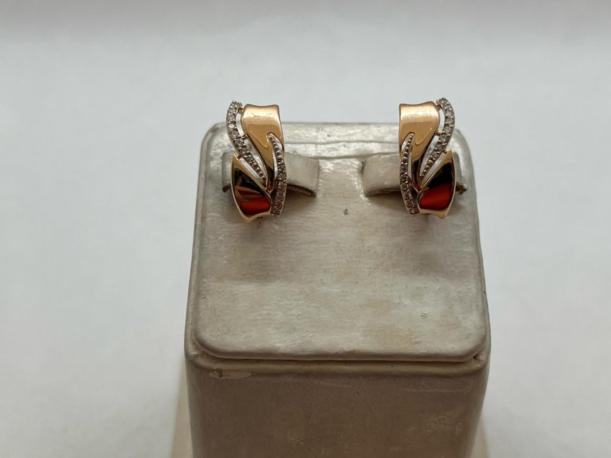 СКМИ585 СЕРЬГИ С КАМНЯМИ (Au 585)