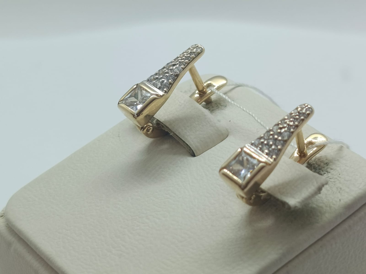 СКМИ585 СЕРЬГИ С КАМНЯМИ (Au 585)