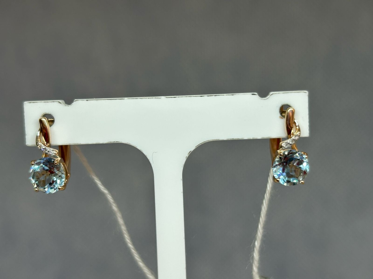 СКМИ585 СЕРЬГИ С КАМНЯМИ (Au 585)