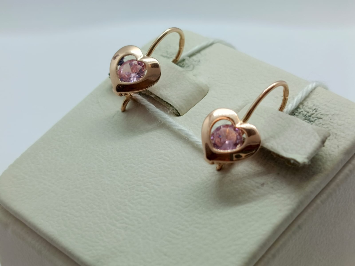 СКМ585 СЕРЬГИ С КАМНЕМ (Au 585)