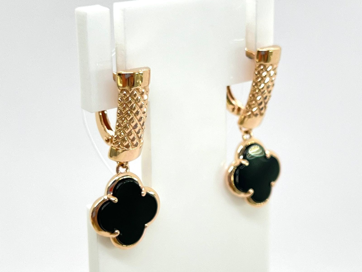 с4480V79 СЕРЬГИ С КАМНЕМ (Au 585)