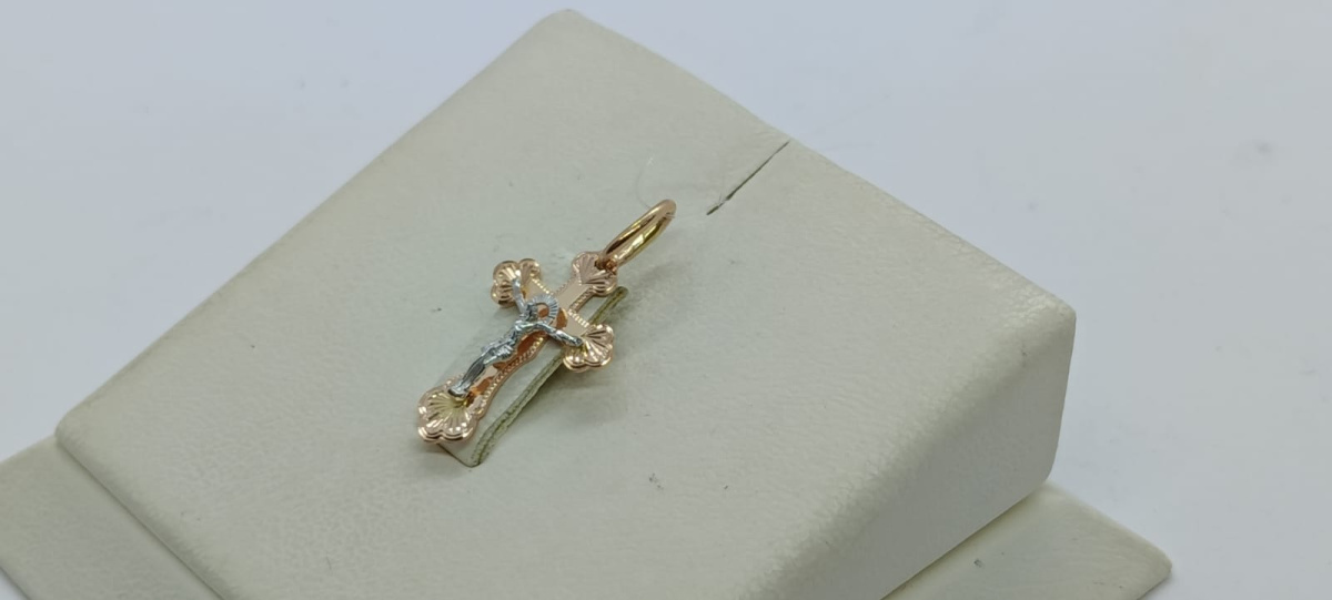 ПОДВЕСКА КРЕСТ без камня (Au 585) ПОДВЕСКА КРЕСТ без камня (Au 585)