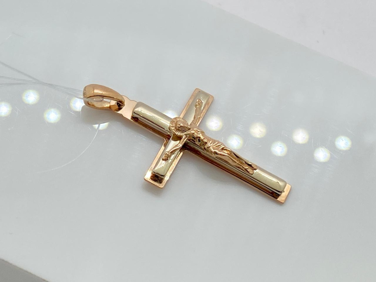 ПОДВЕСКА КРЕСТ без камня (Au 585)