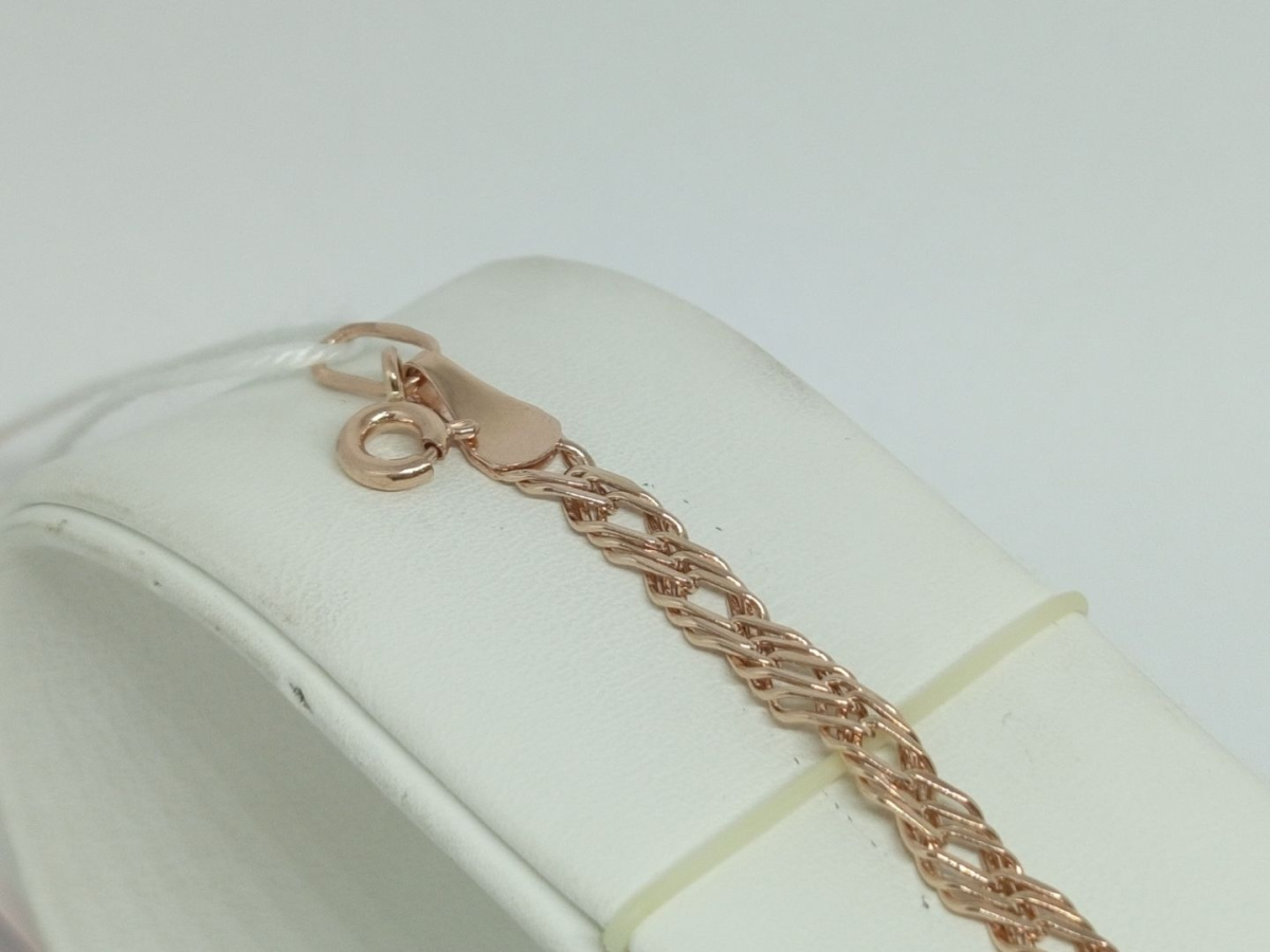 БРАСЛЕТ ПУСТОТЕЛЫЙ Ромб тройной Au 585