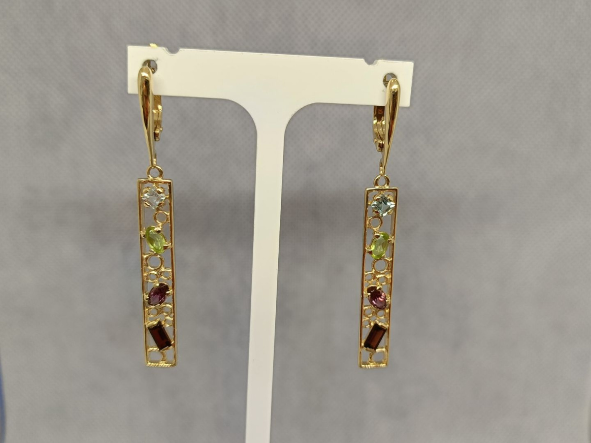 СКМИ585 СЕРЬГИ С КАМНЯМИ (Au 585)