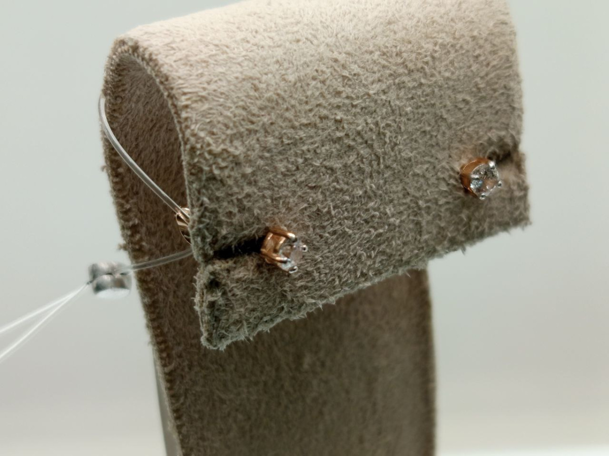 СЕРЬГИ ПУСЕТЫ с камнем (Au 585)