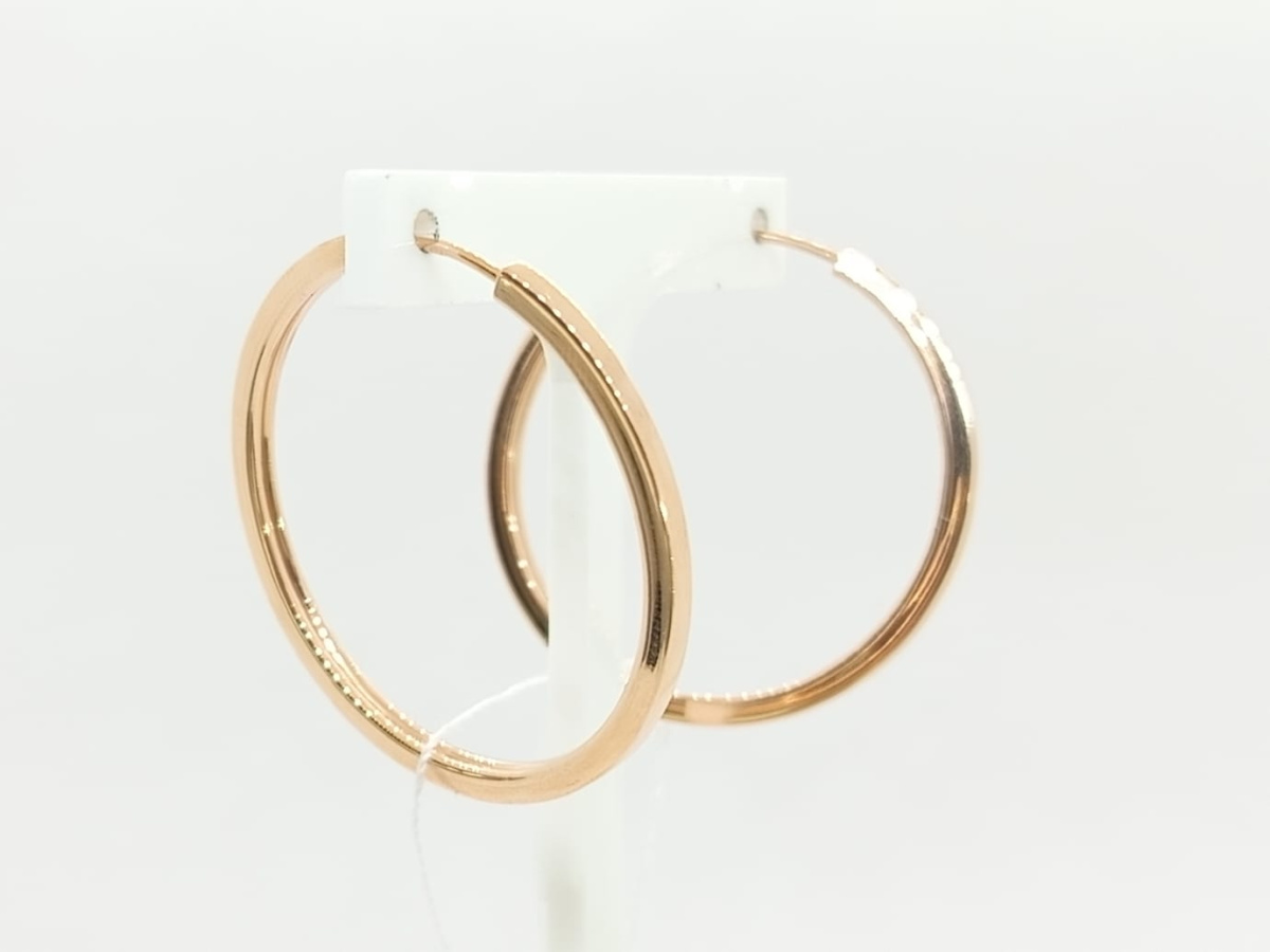 021082 СЕРЬГИ КОНГО широкие (Au 585)