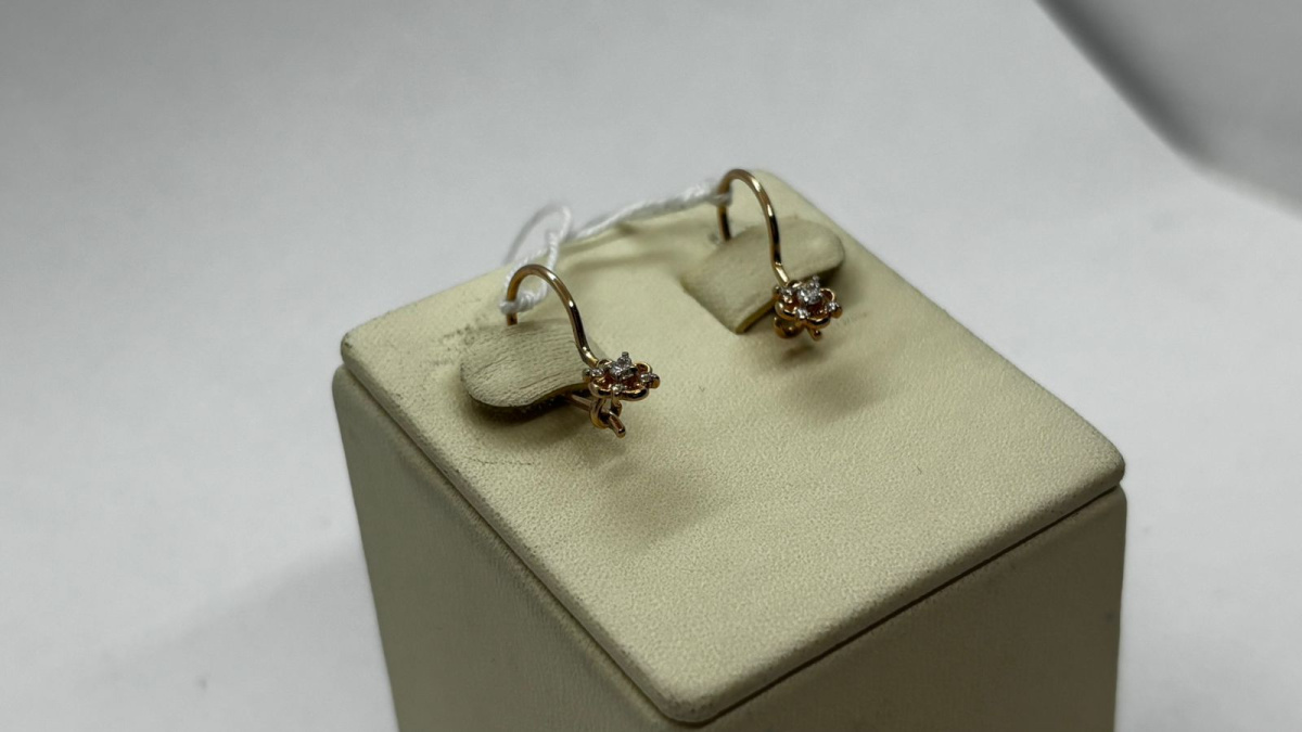 СКМИ585 СЕРЬГИ С КАМНЯМИ (Au 585)