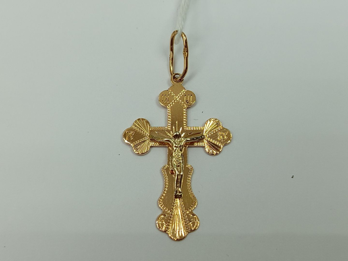 ПОДКБК585 ПОДВЕСКА КРЕСТ БЕЗ КАМНЯ (Au 585)