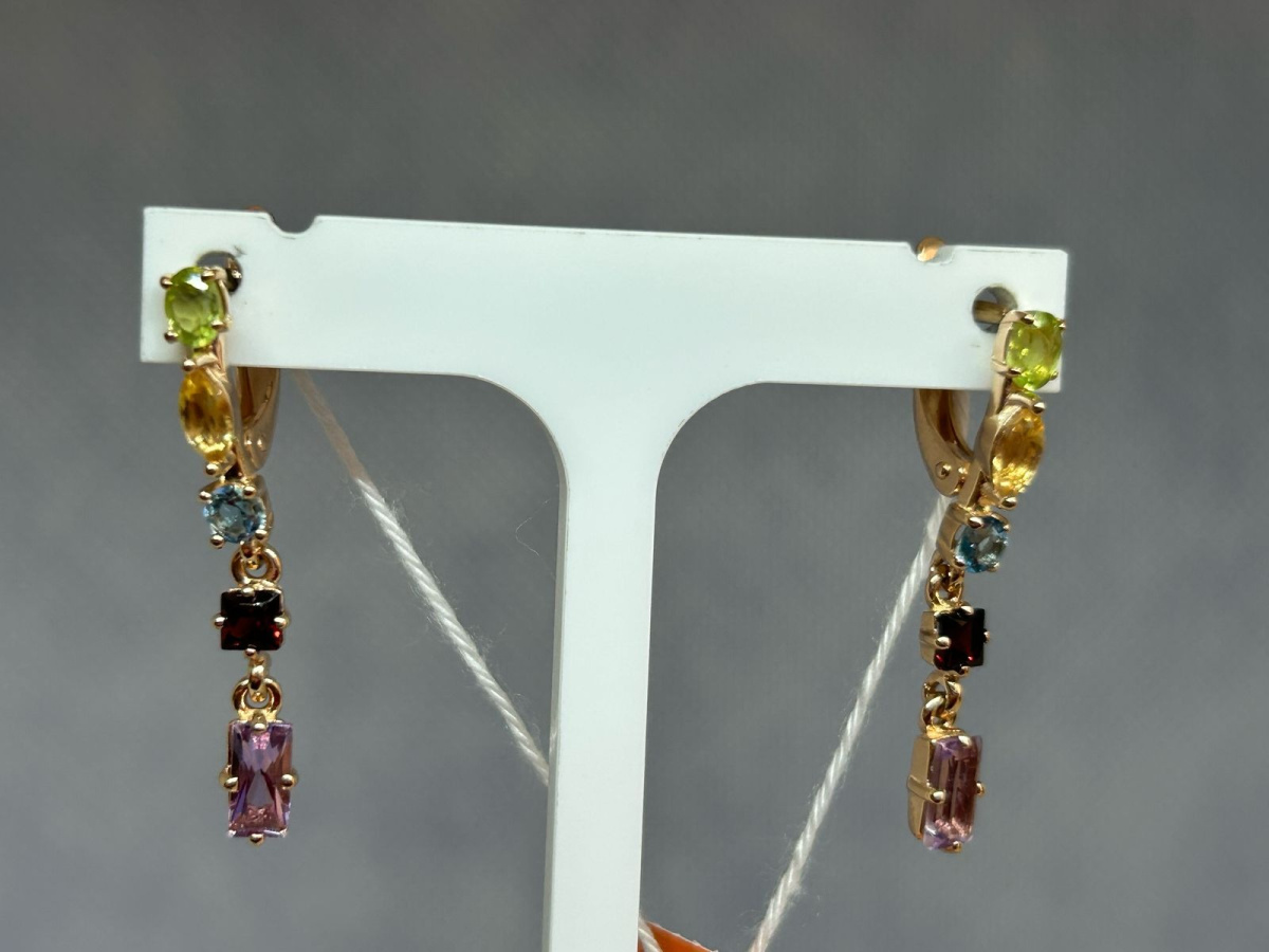 СЕРЬГИ С КАМНЯМИ (Au 585)