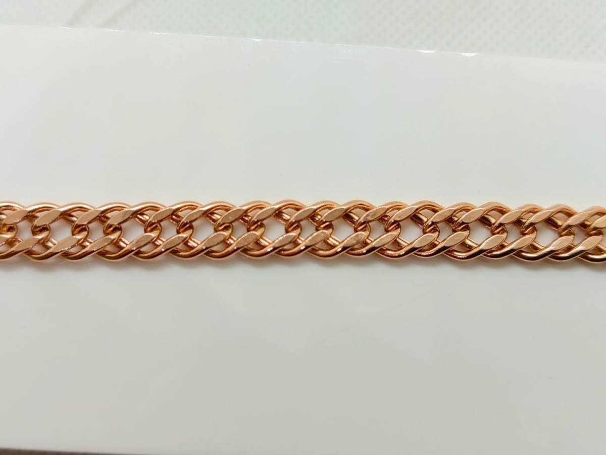 БРАСЛЕТ ПУСТОТЕЛЫЙ Ромб двойной Au 585