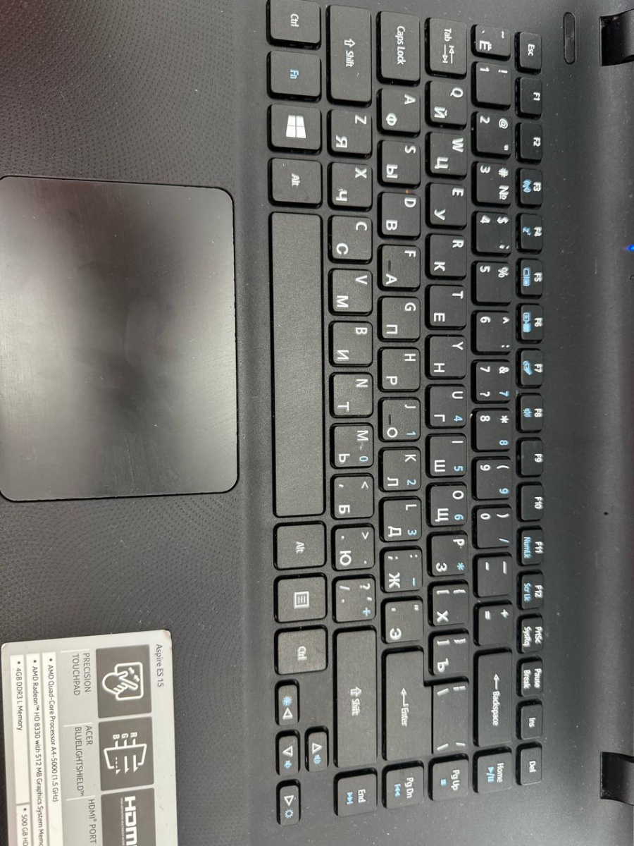 Ноутбук Acer; A4-5000, HD Graphics, 6 Гб, 250 Гб, Нет