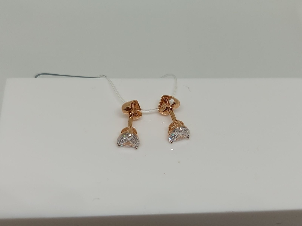 СЕРЬГИ ПУСЕТЫ с камнем (Au 585)