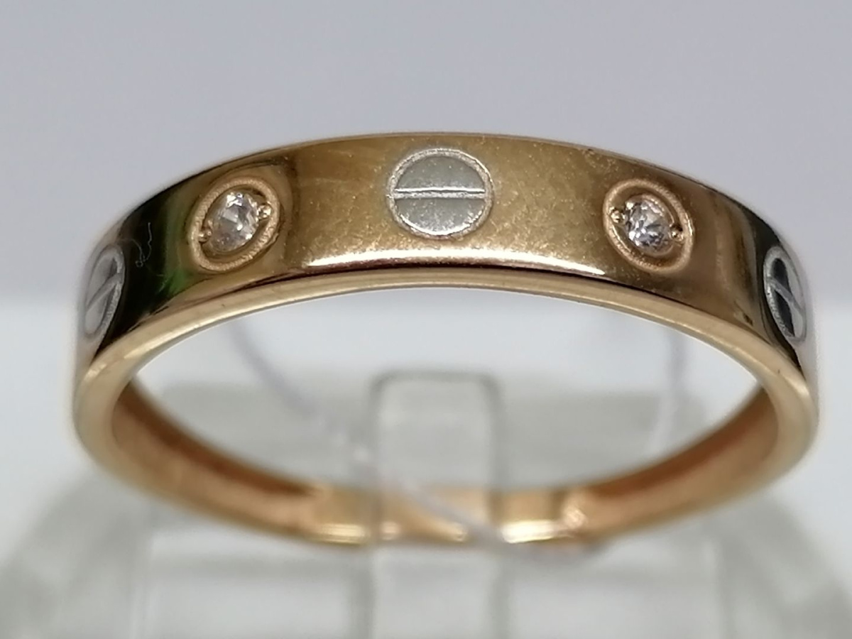 КОЛЬЦО С КАМНЯМИ (Au 585)