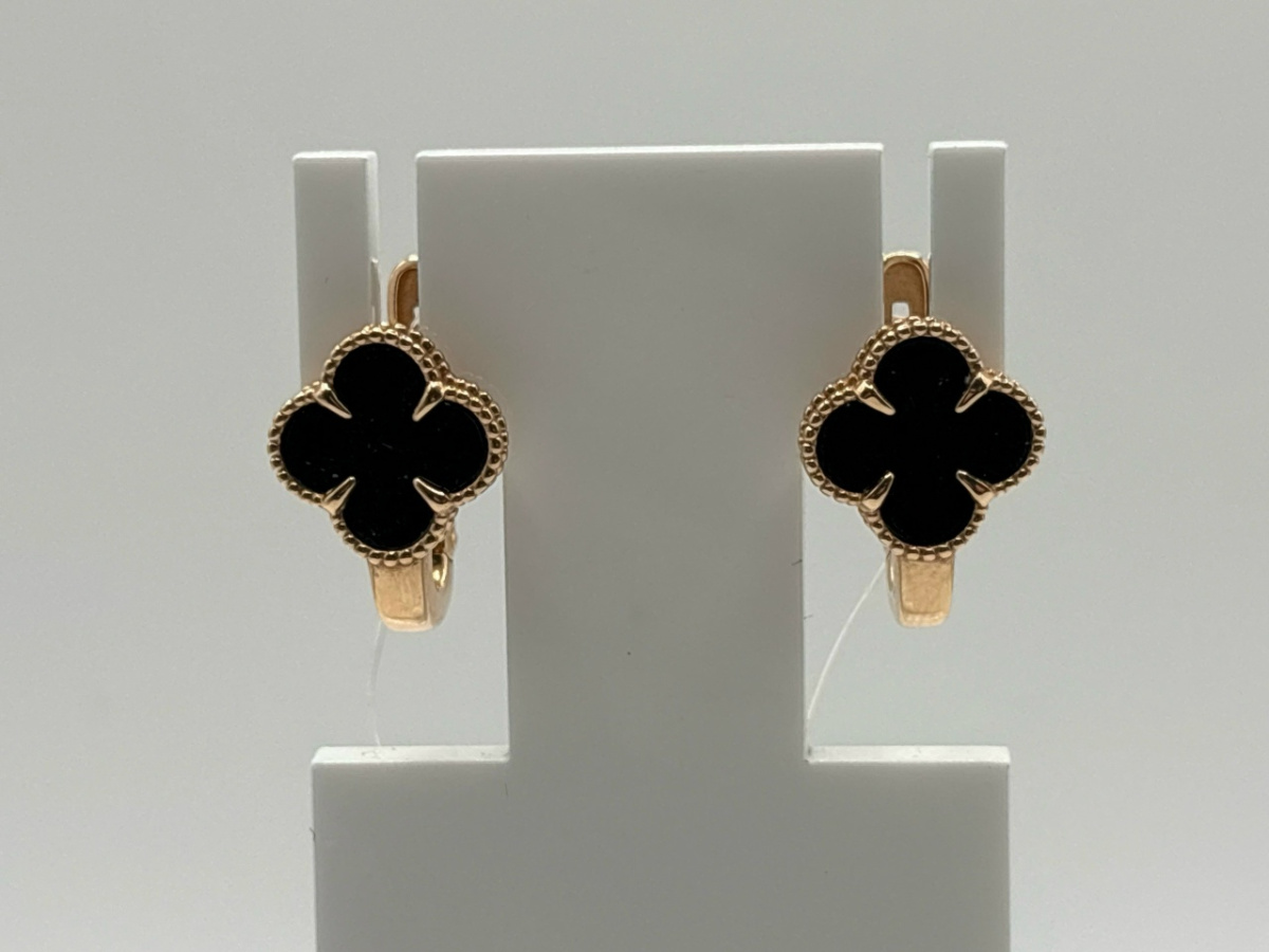 120129 СЕРЬГИ С КАМНЕМ (Au 585)