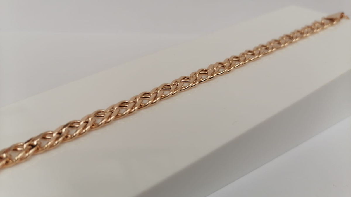 БРАСЛЕТ ПУСТОТЕЛЫЙ Ромб двойной (Au 585)