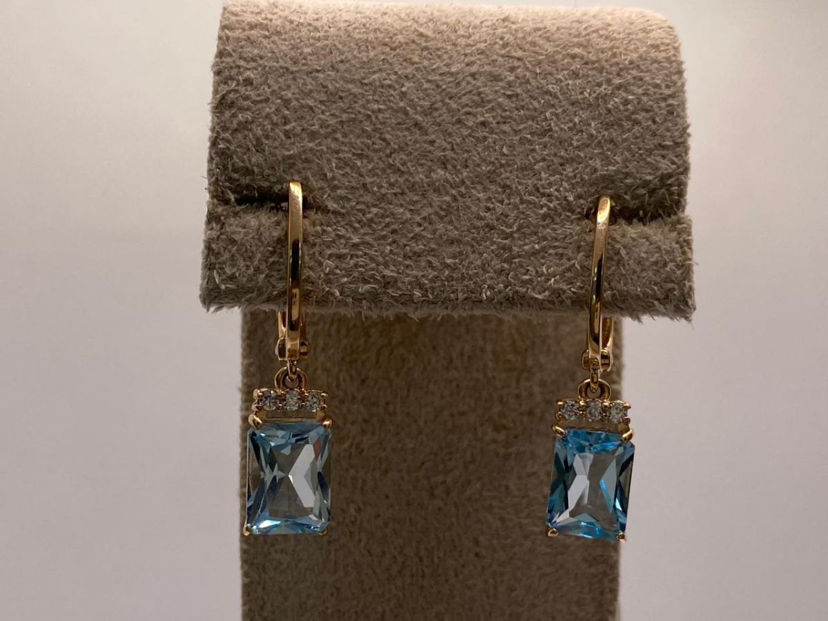 СКМИ585 СЕРЬГИ С КАМНЯМИ (Au 585)