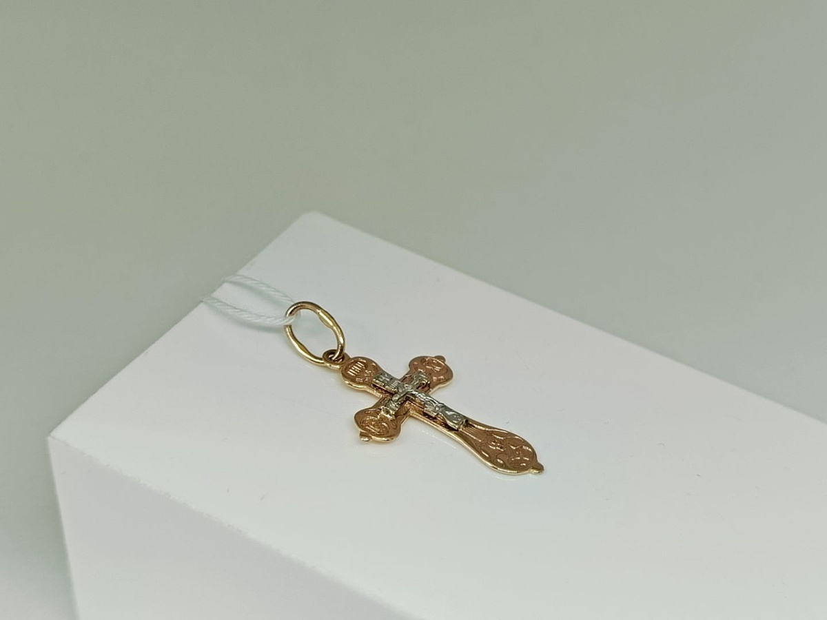 ПОДВЕСКА КРЕСТ БЕЗ КАМНЯ (Au 585)