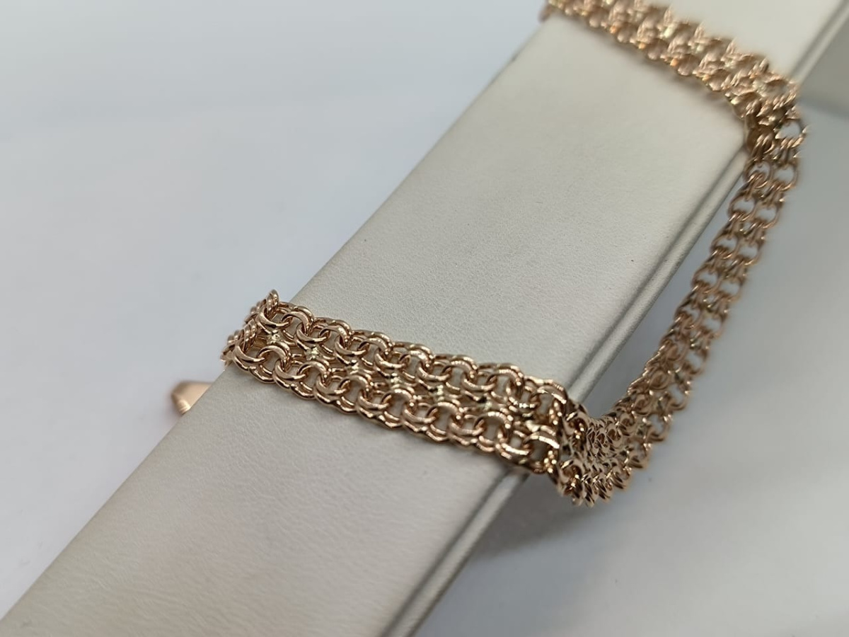 БЛБ585 БРАСЛЕТ ПОЛНОВЕСНЫЙ Бисмарк (Au 585)