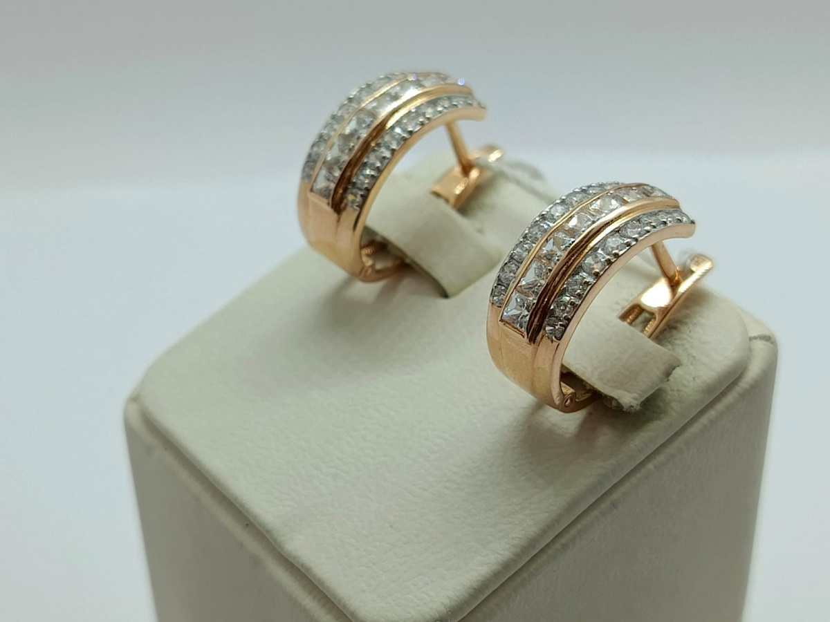СКМИ585 СЕРЬГИ С КАМНЯМИ (Au 585)