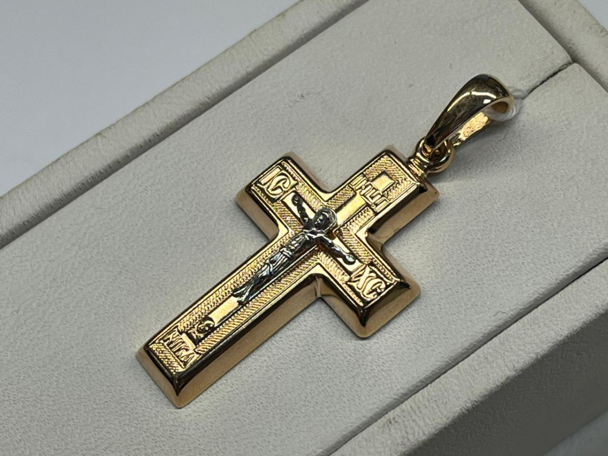 ПОДКБК585 ПОДВЕСКА КРЕСТ БЕЗ КАМНЯ (Au 585)