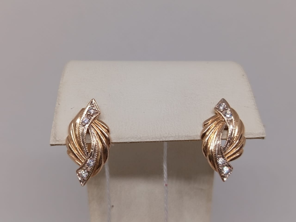 СКМИ585 СЕРЬГИ С КАМНЯМИ (Au 585)