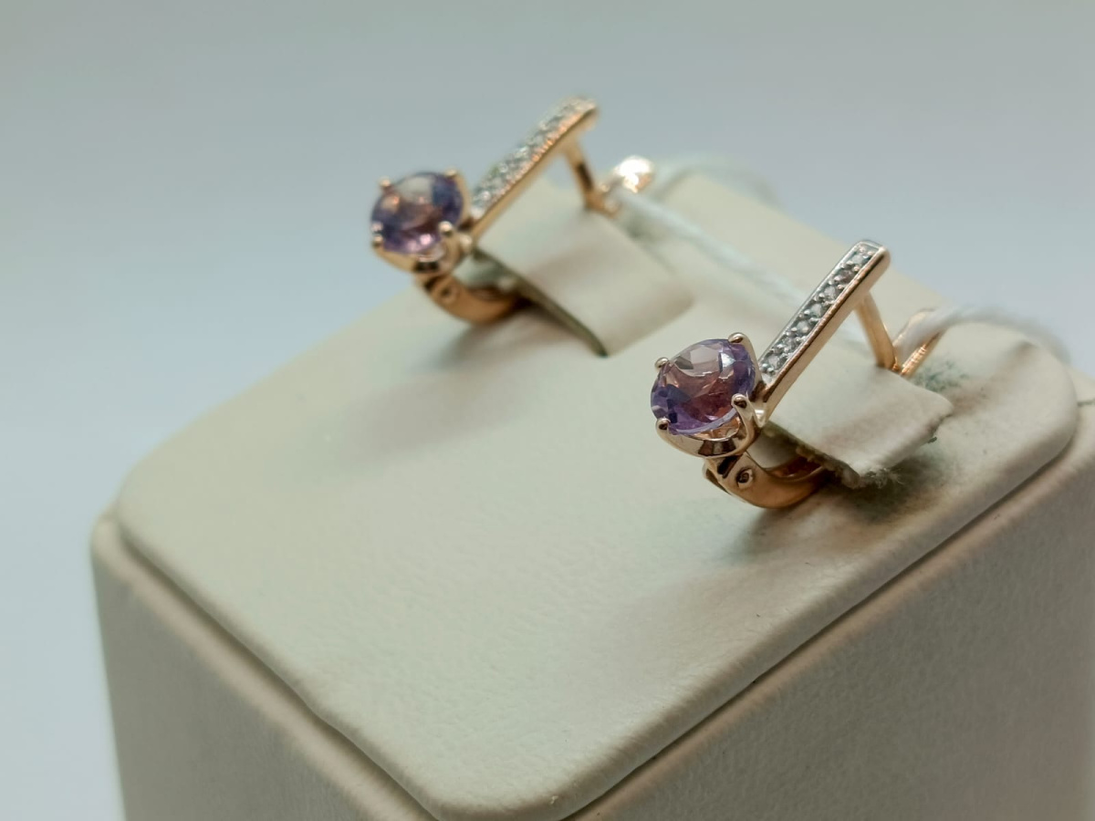 СКМИ585 СЕРЬГИ С КАМНЯМИ (Au 585)