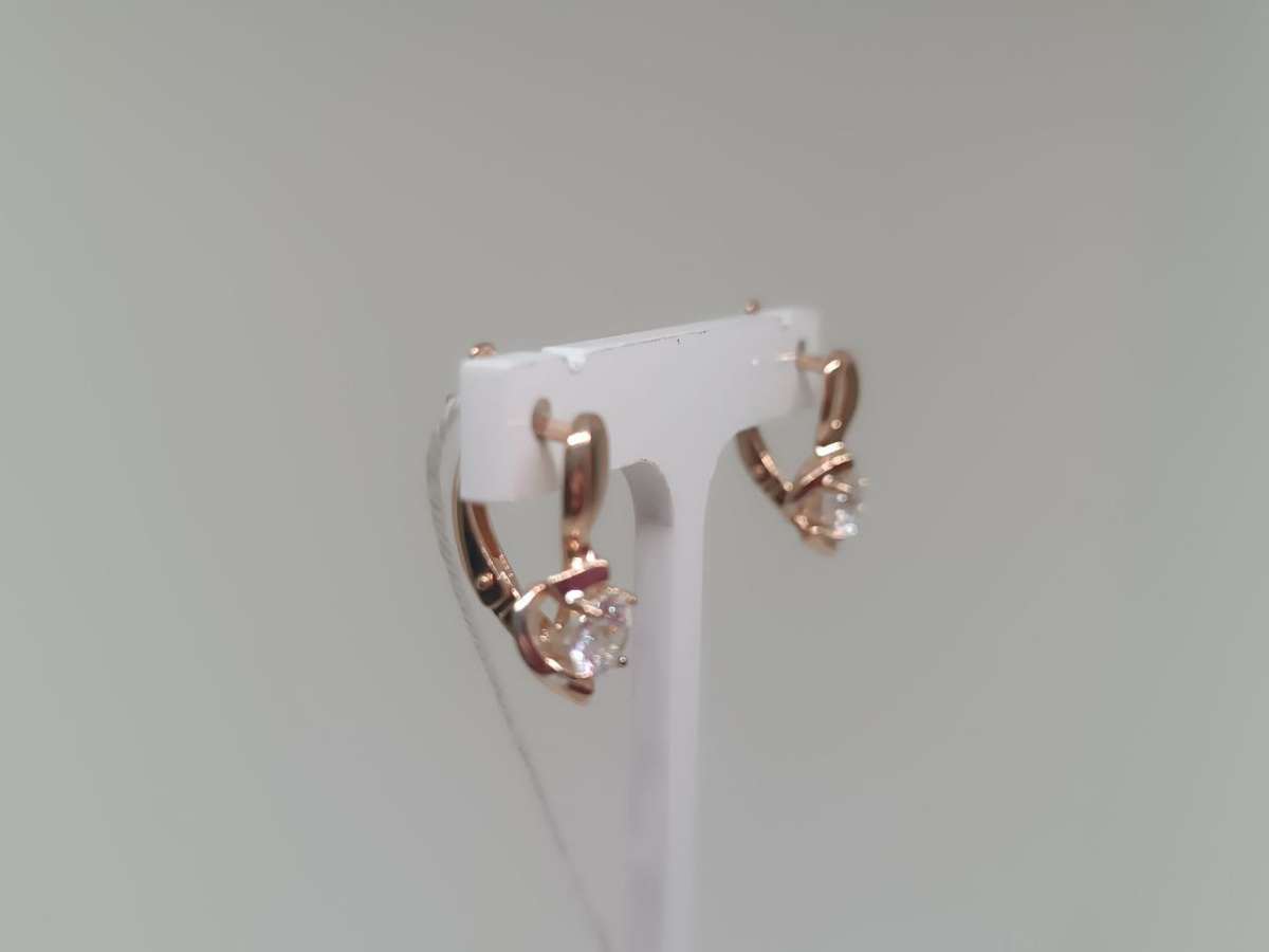 СКМ585 СЕРЬГИ С КАМНЕМ (Au 585)