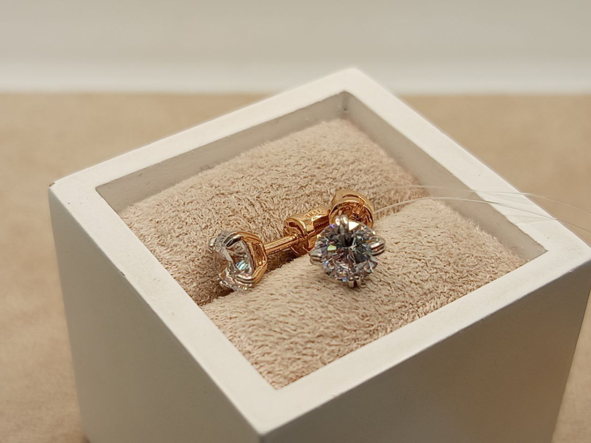 СЕРЬГИ С КАМНЕМ (Au 585)