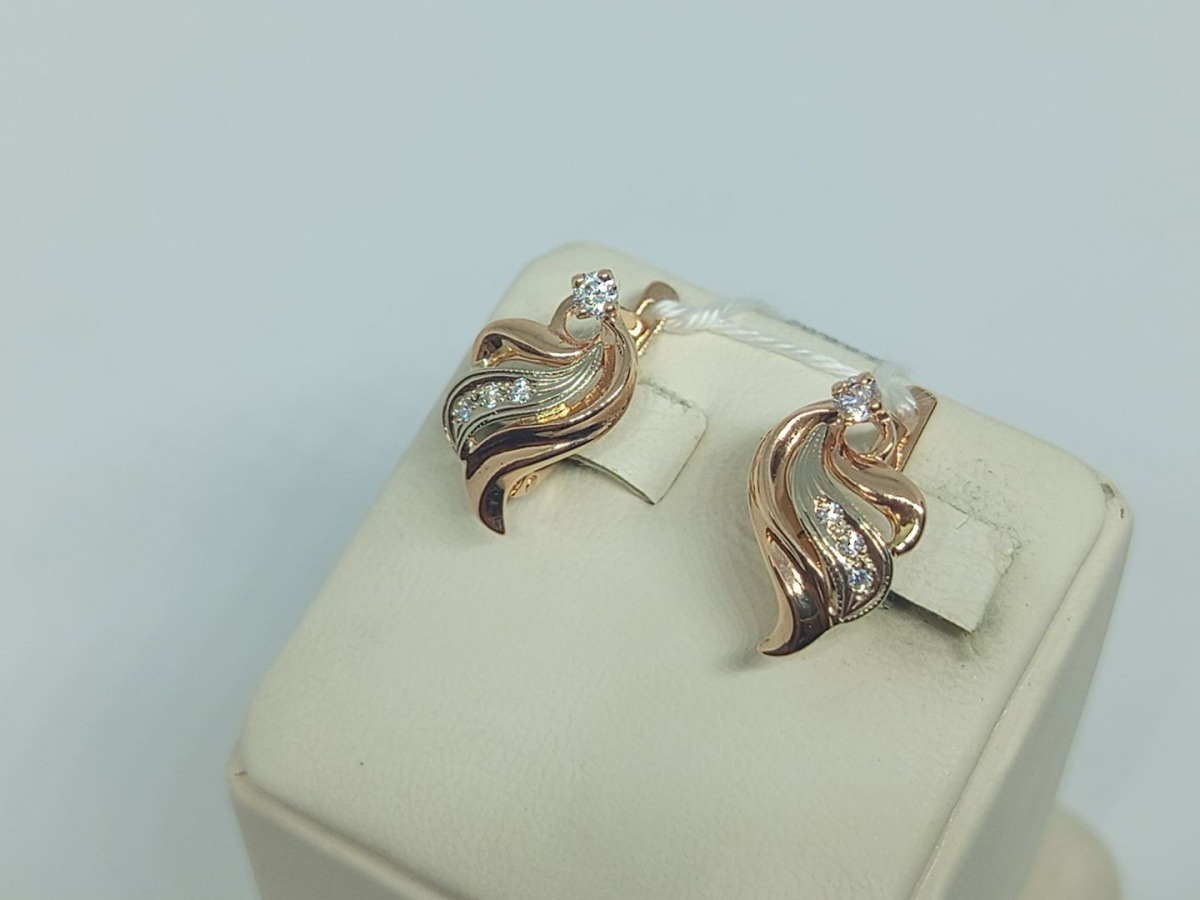 СКМИ585 СЕРЬГИ С КАМНЯМИ (Au 585)