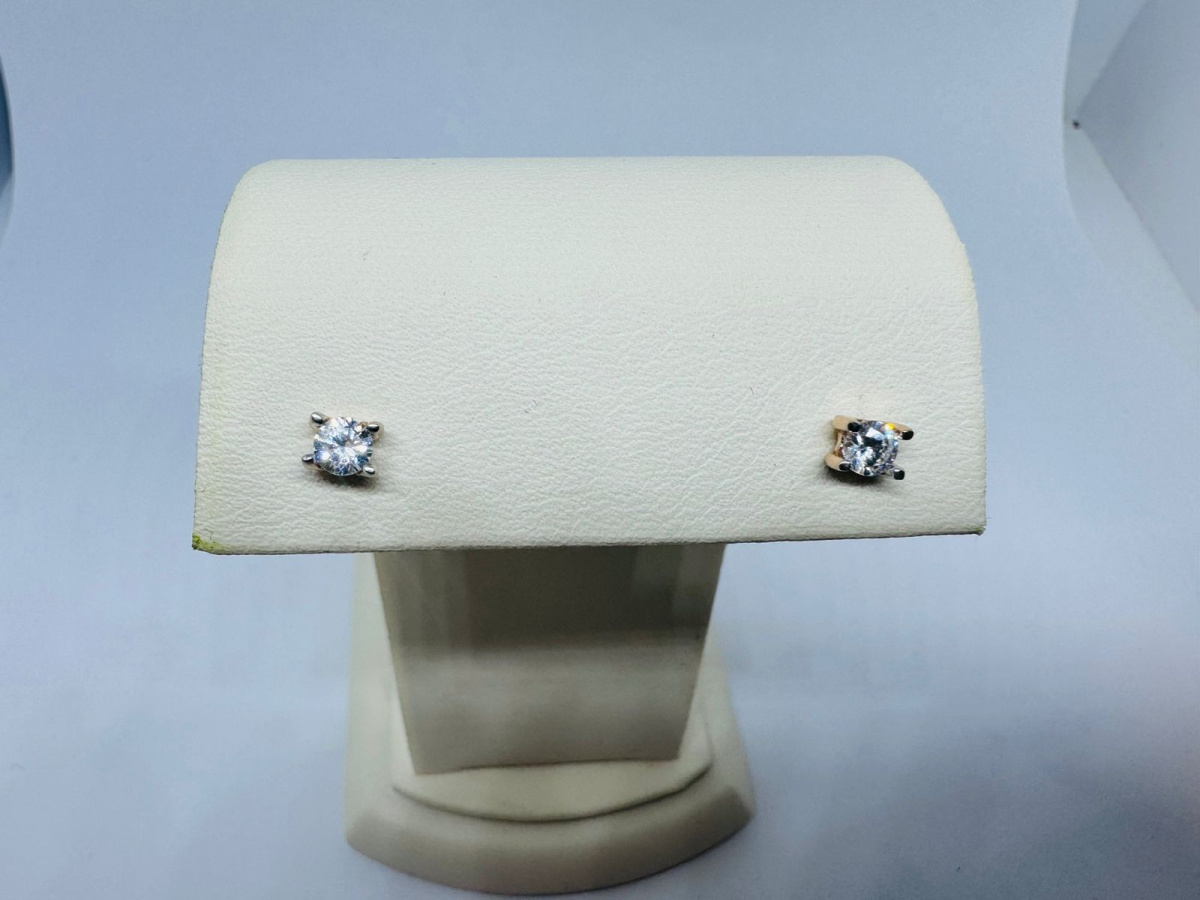 СЕРЬГИ ПУСЕТЫ с камнем (Au 585)