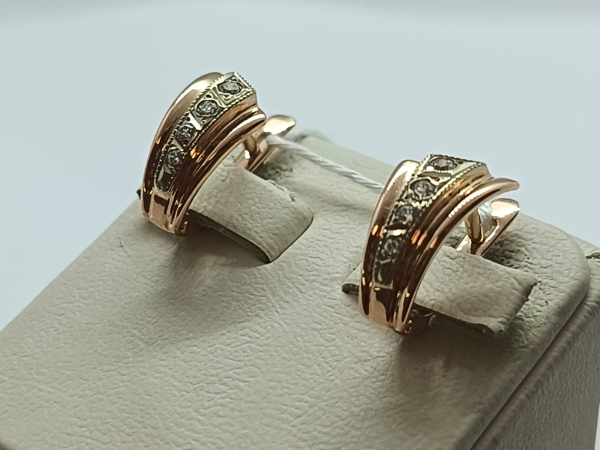 СКМИ585 СЕРЬГИ С КАМНЯМИ (Au 585)