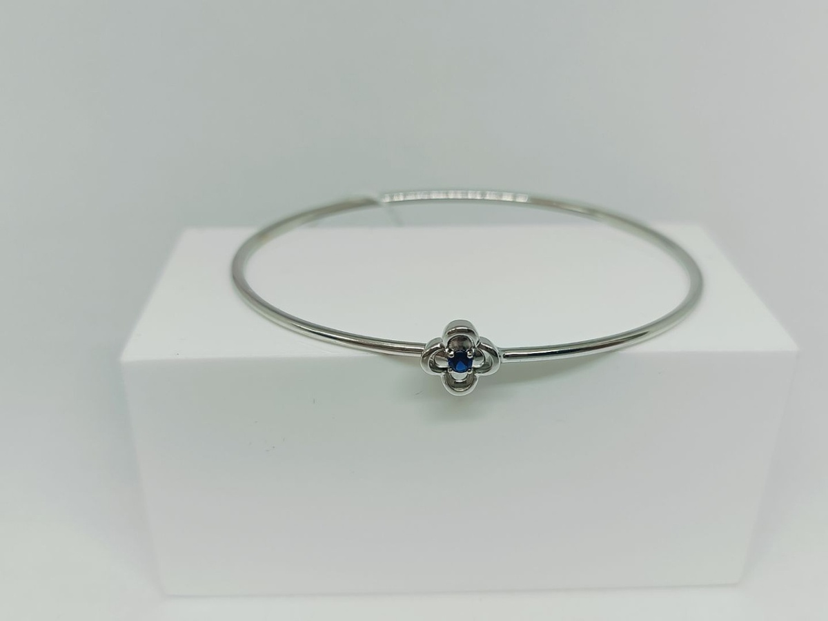 БЖКМ585 БРАСЛЕТ ЖЕСТКИЙ С КАМНЕМ (Au 585)