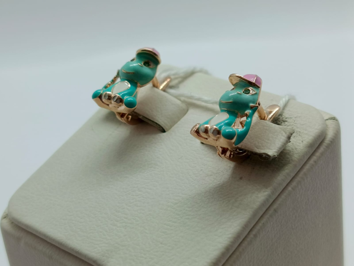 СКМИ585 СЕРЬГИ С КАМНЯМИ (Au 585)