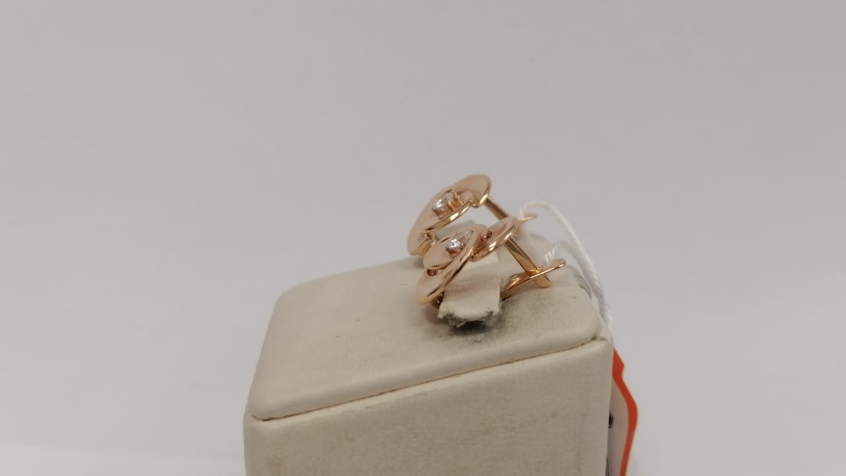 СКМ585 СЕРЬГИ С КАМНЕМ (Au 585)