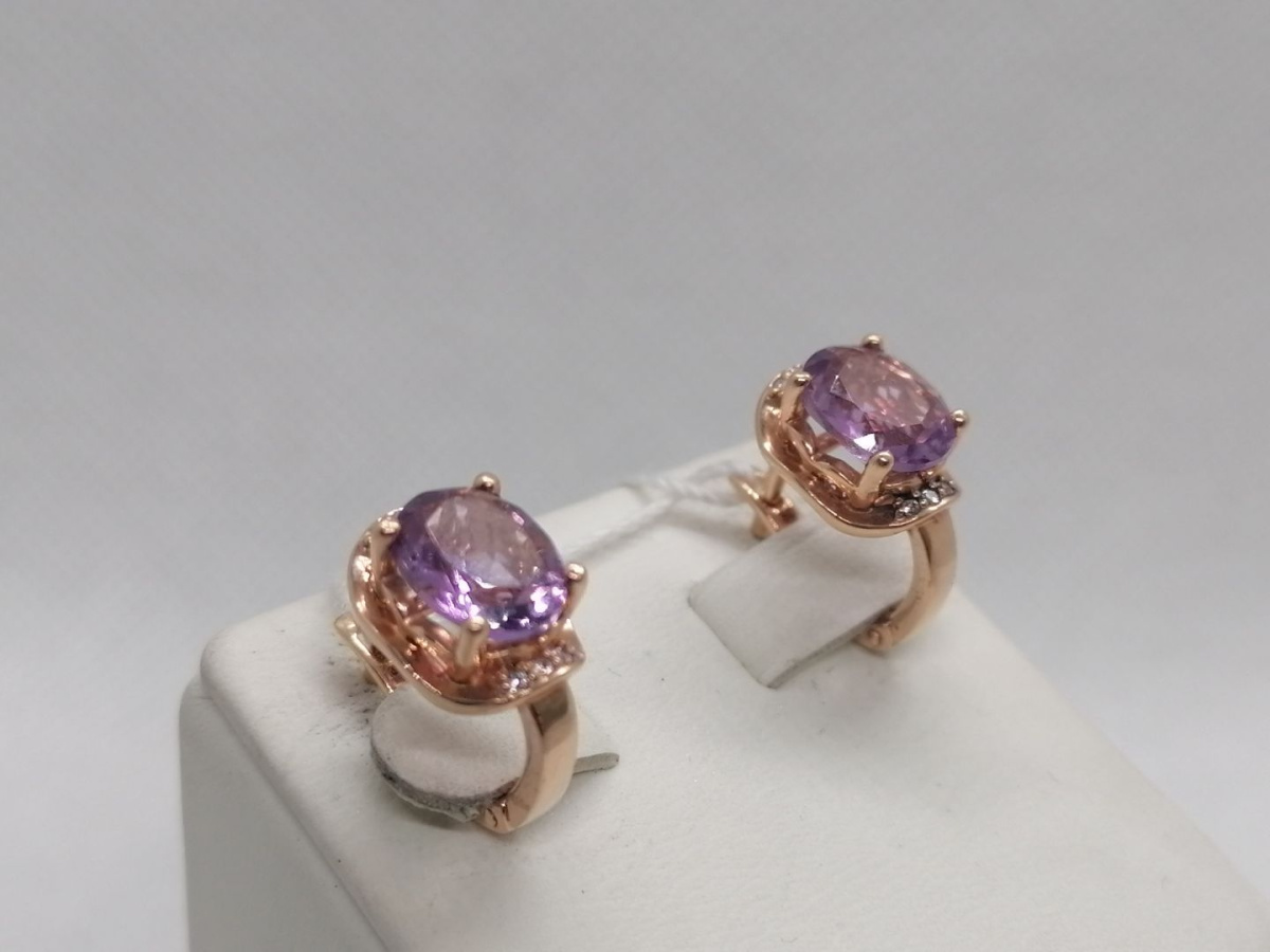 СКМИ585 СЕРЬГИ С КАМНЯМИ (Au 585)