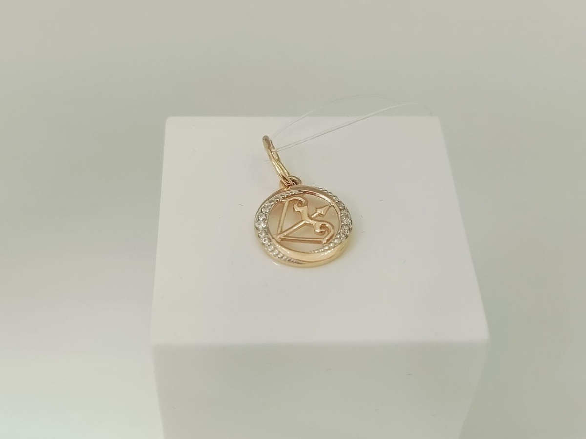 ПОДВЕСКА ЗНАК ЗОДИАКА С КАМНЯМИ (Au 585)