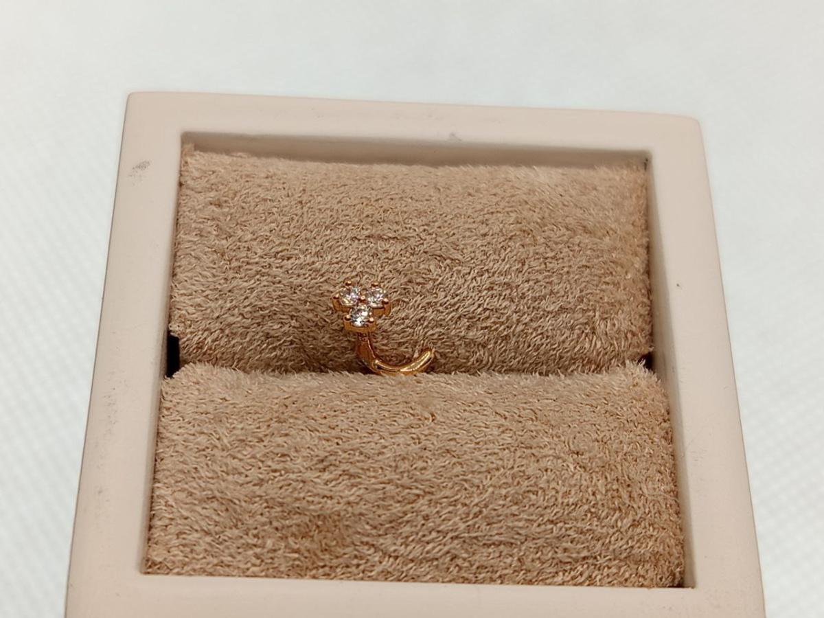 ПИРСИНГ В НОС с камнями (Au 585)