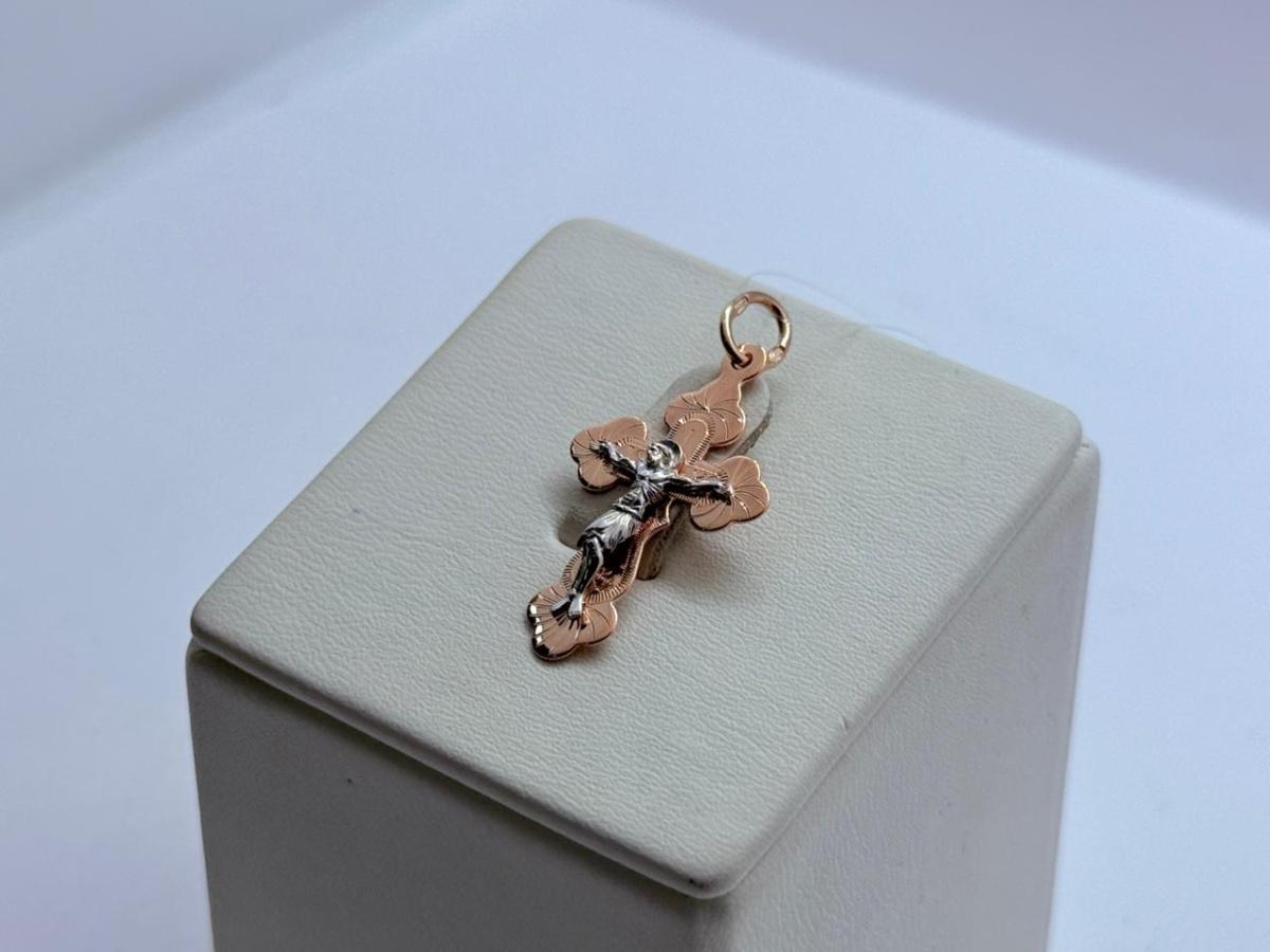 ПОДВЕСКА КРЕСТ без камня (Au 585)