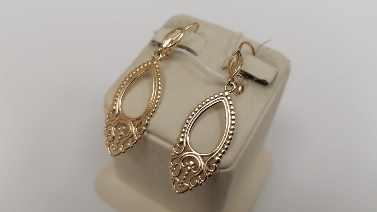 СБКМ585 СЕРЬГИ БЕЗ КАМНЯ (Au 585)