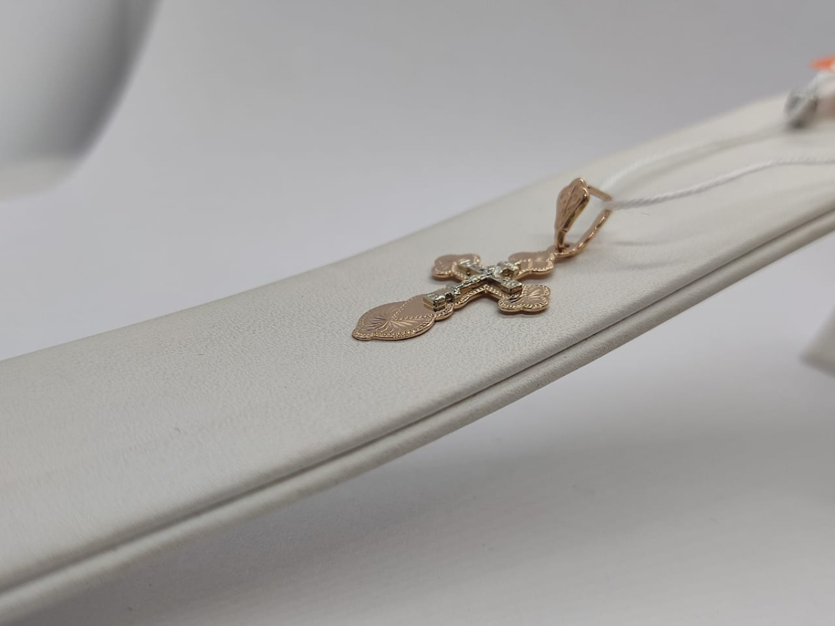 ПОДКБК585 ПОДВЕСКА КРЕСТ БЕЗ КАМНЯ (Au 585)