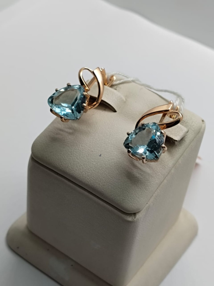 СКМ585 СЕРЬГИ С КАМНЕМ (Au 585)