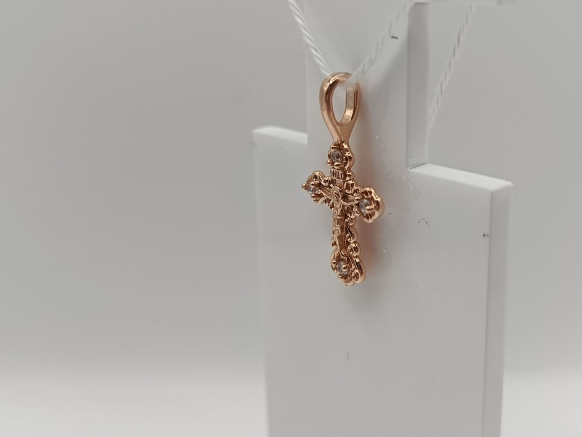 ПОДККИ585 ПОДВЕСКА КРЕСТ С КАМНЯМИ (Au 585)