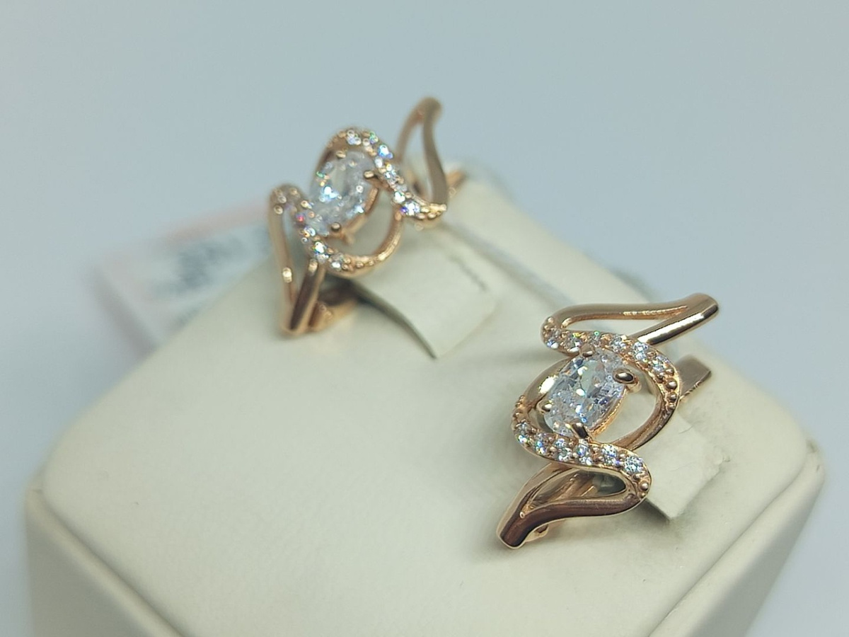 СКМИ585 СЕРЬГИ С КАМНЯМИ (Au 585)