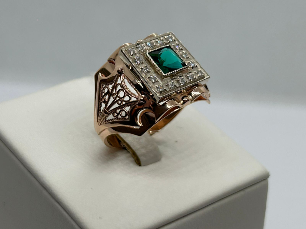 ПЕЧАТКА С КАМНЯМИ (Au 585)