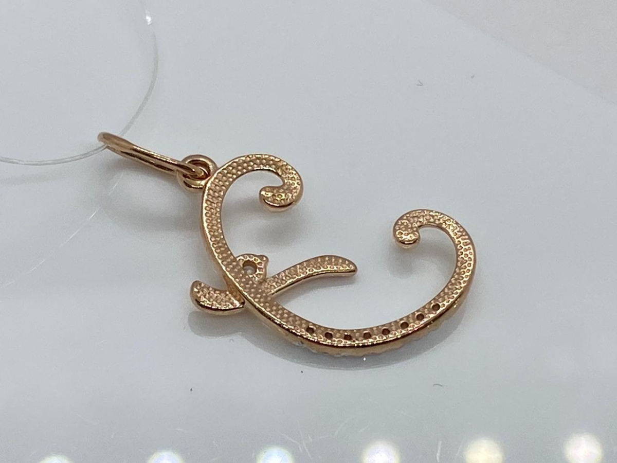 ПОДВЕСКА БУКВА Э с камнями (Au 585)