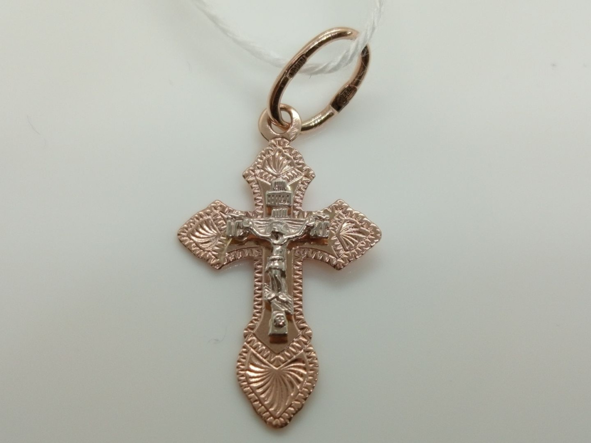 ПОДКБК585 ПОДВЕСКА КРЕСТ БЕЗ КАМНЯ (Au 585)