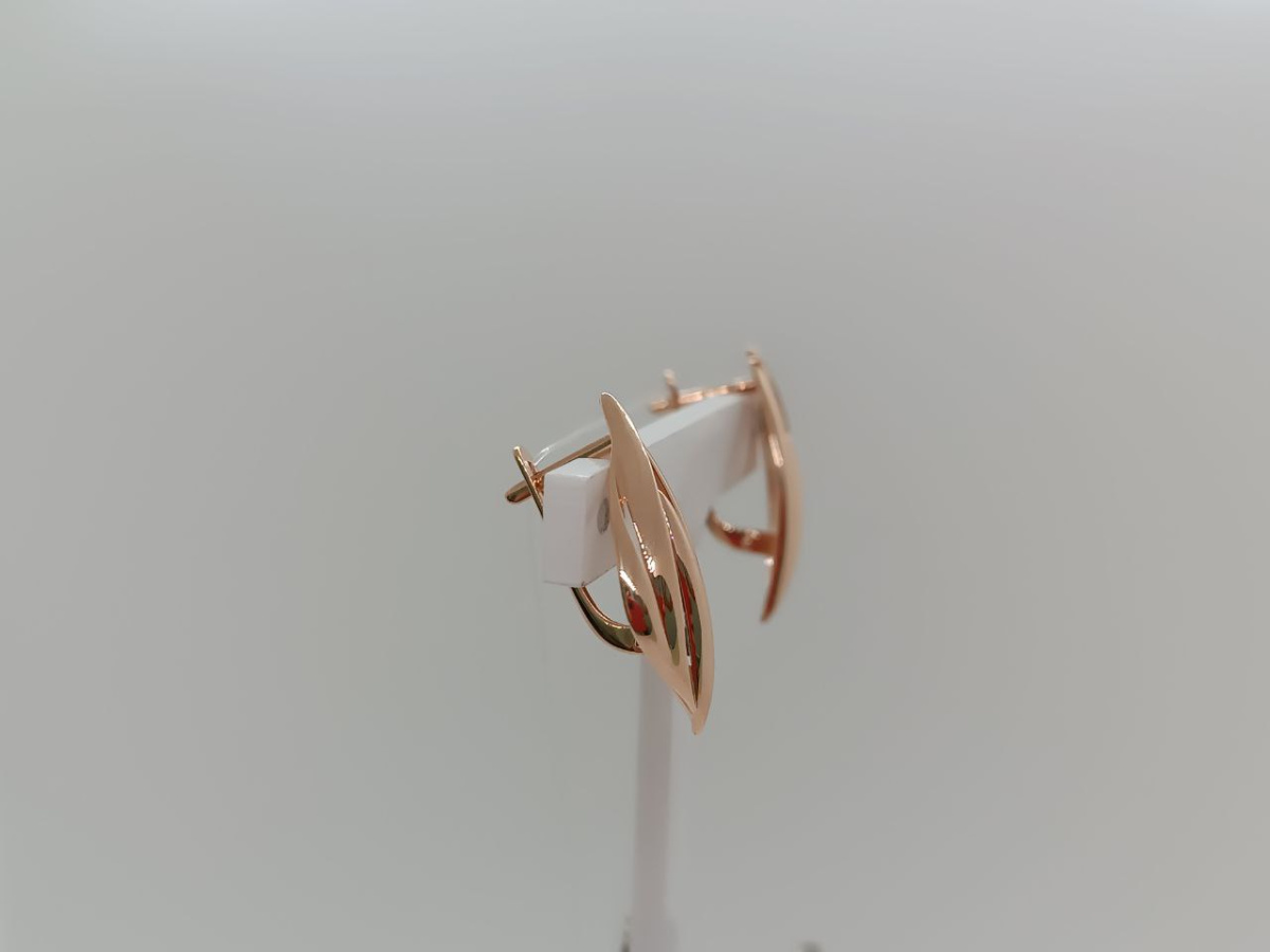 022392-1000 СЕРЬГИ БЕЗ КАМНЯ (Au 585)